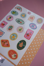 Planche stickers étiquettes fruits A5 🍊