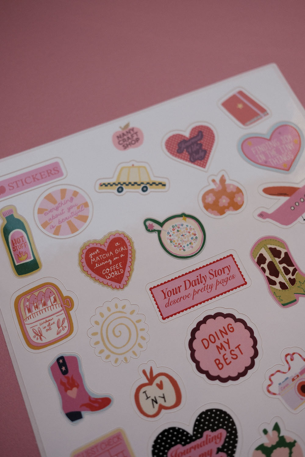 Planche stickers A5 favoris ❤️