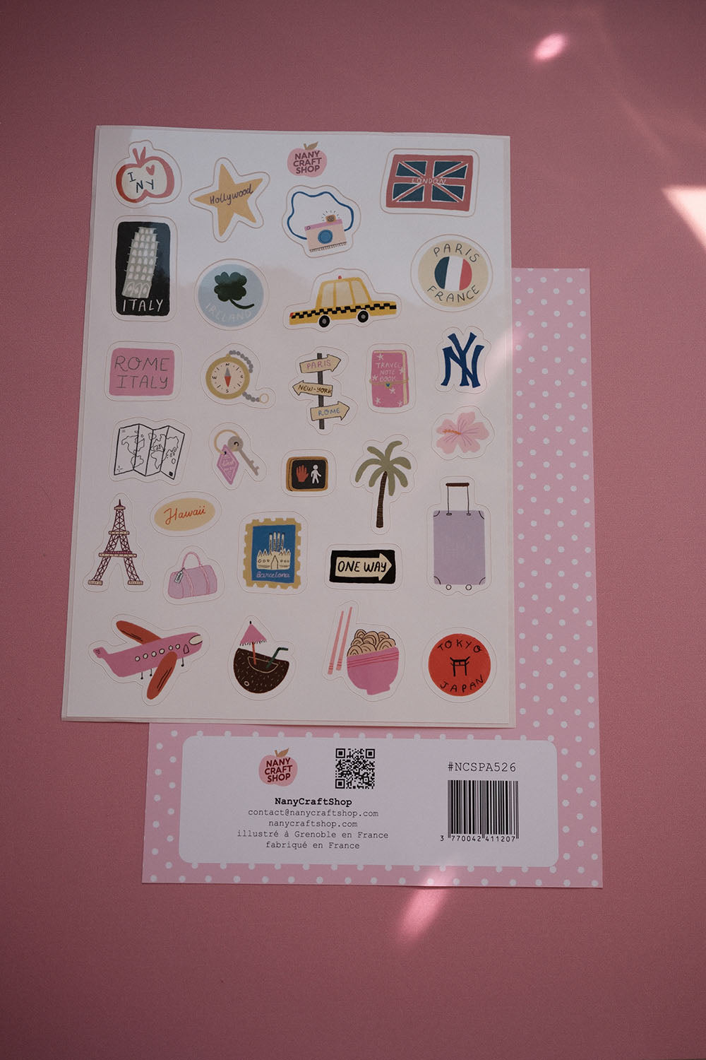 Planche stickers voyage A5 ✈️