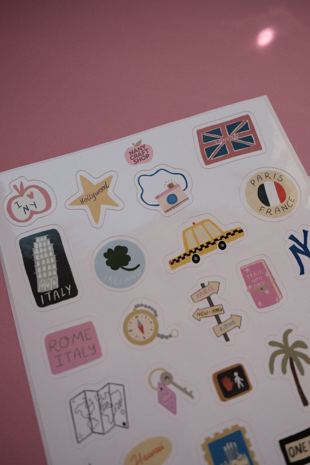 Planche stickers voyage A5 ✈️