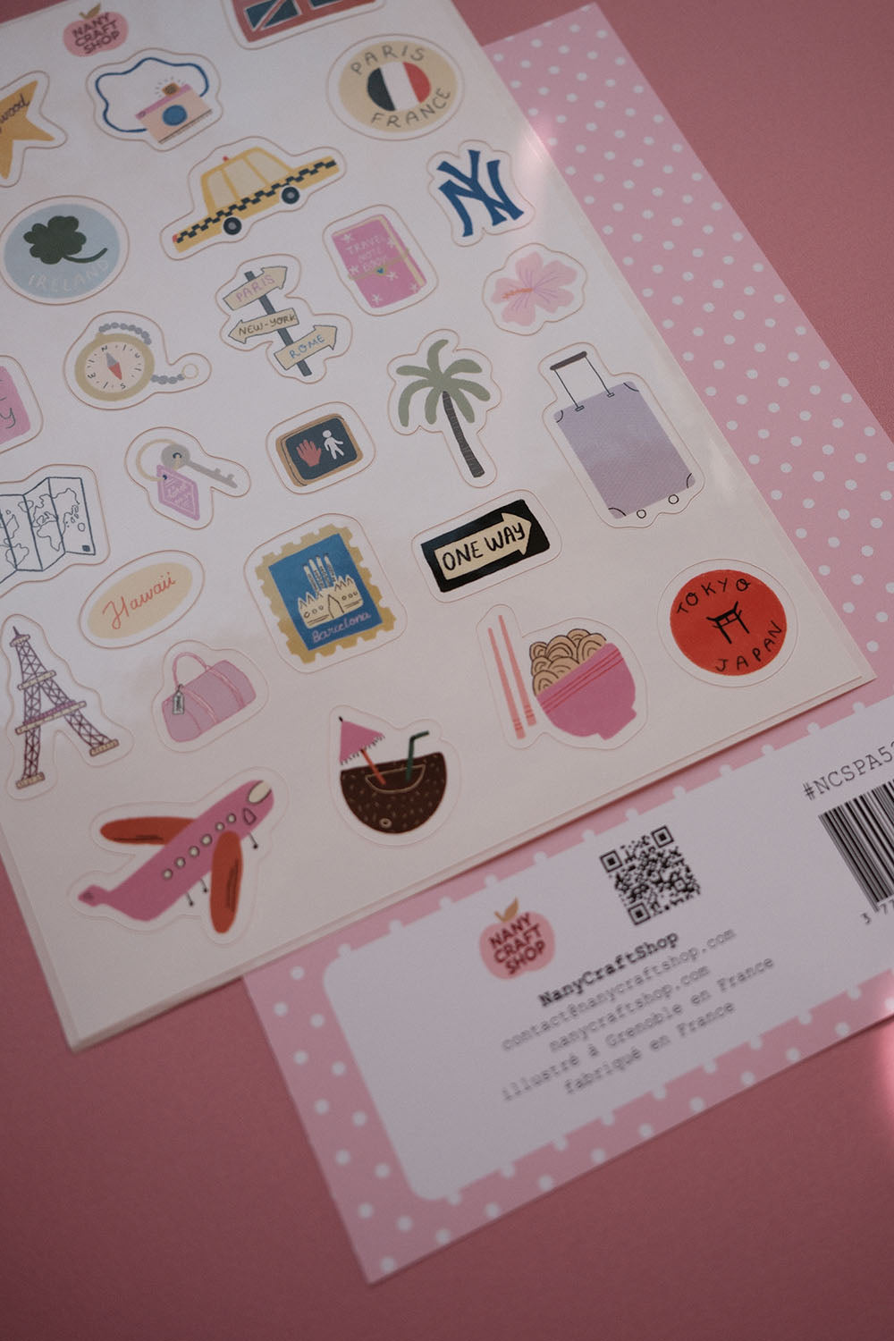 Planche stickers voyage A5 ✈️