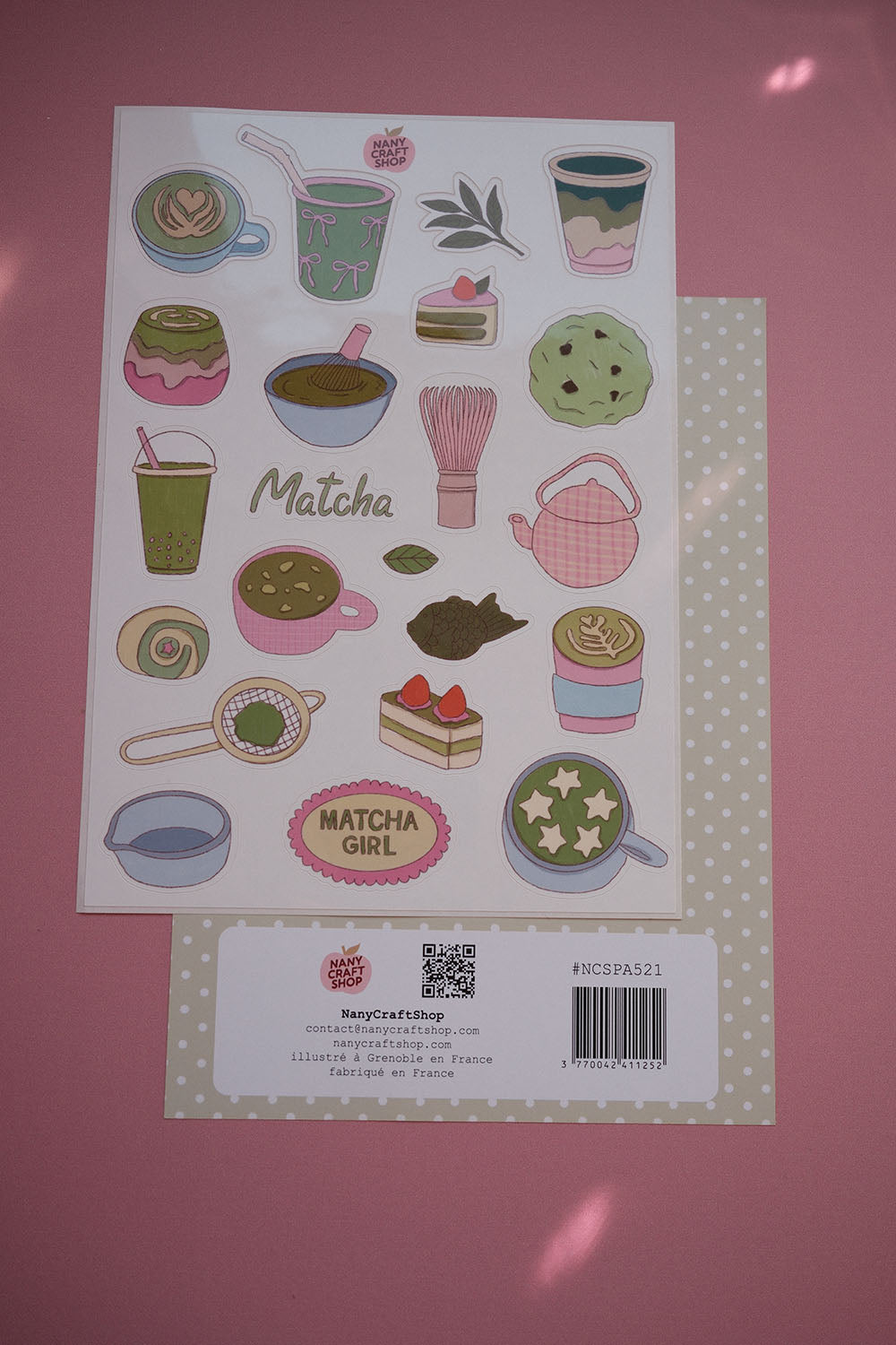 Planche stickers Matcha A5 🍵