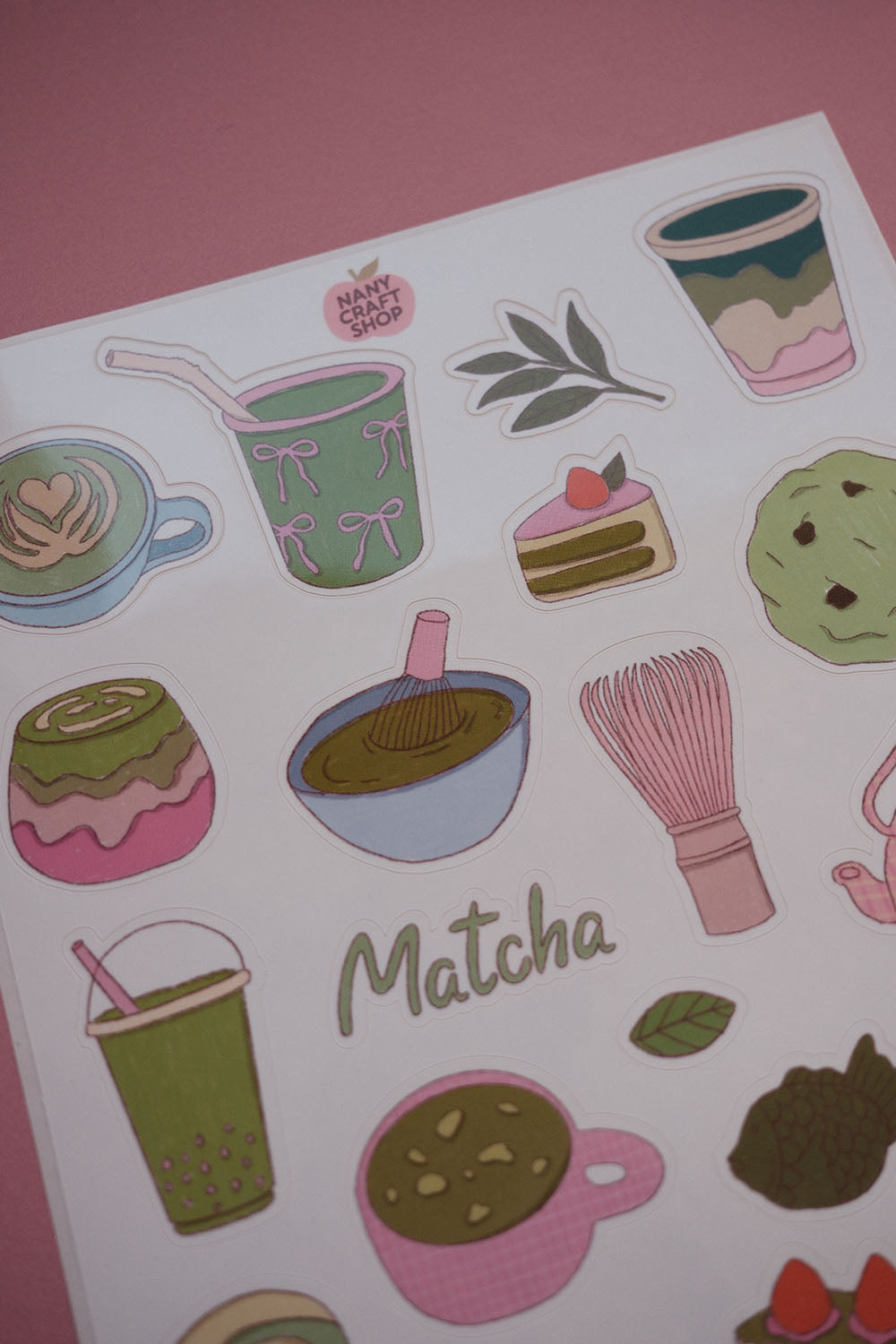 Planche stickers Matcha A5 🍵