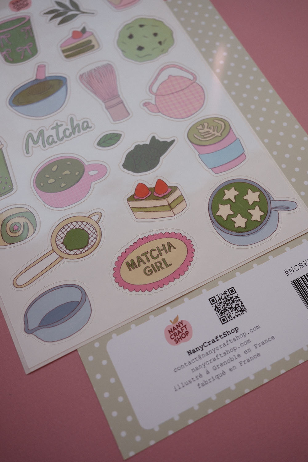 Planche stickers Matcha A5 🍵