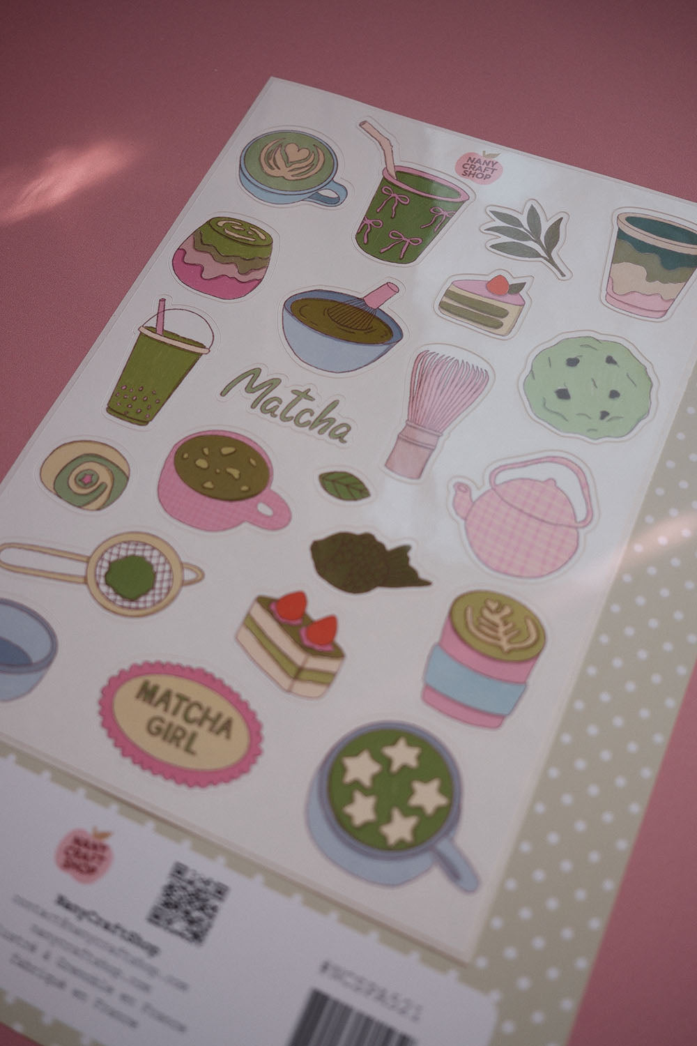 Planche stickers Matcha A5 🍵