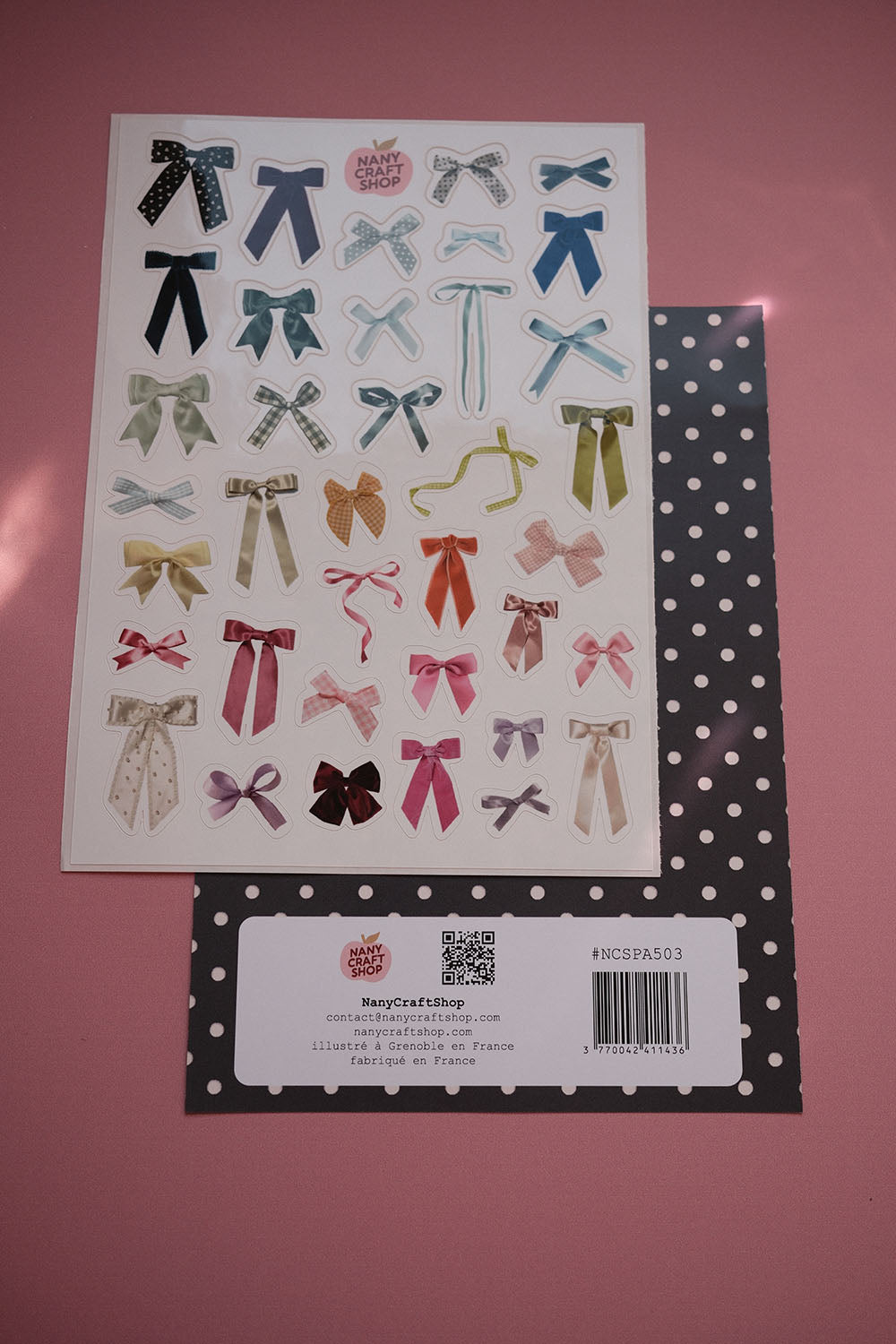 Planche de stickers noeuds réalistes A5 🎀