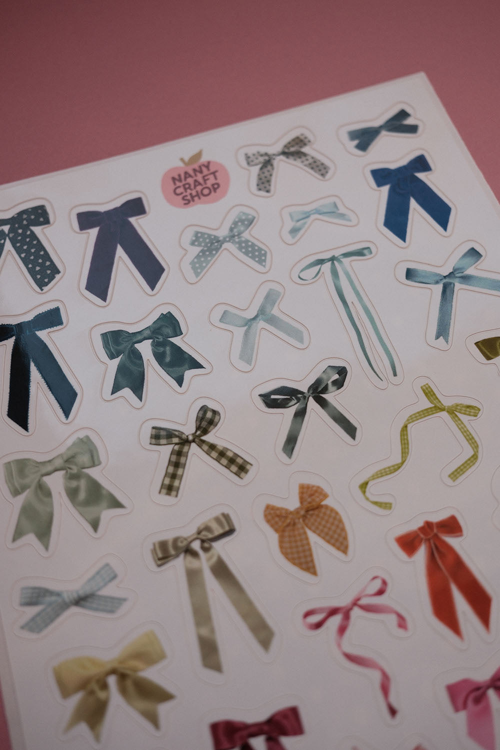 Planche de stickers noeuds réalistes A5 🎀