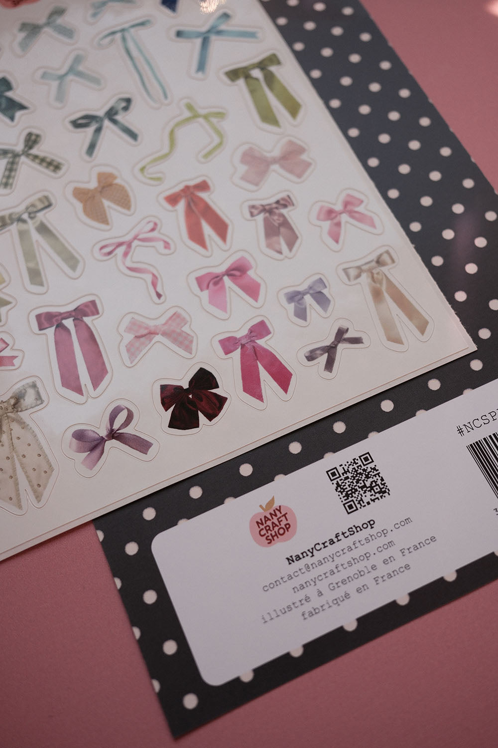 Planche de stickers noeuds réalistes A5 🎀