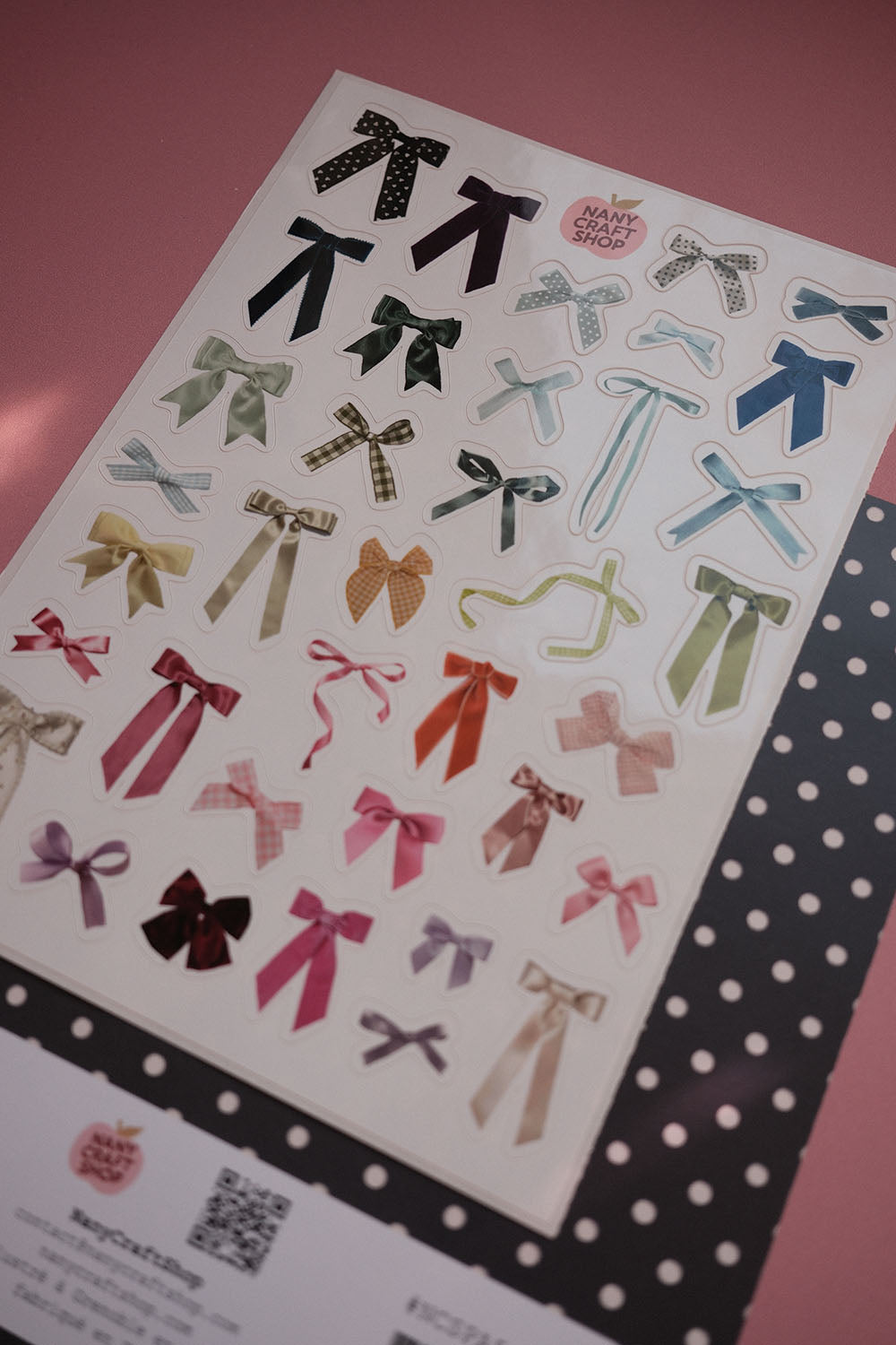 Planche de stickers noeuds réalistes A5 🎀