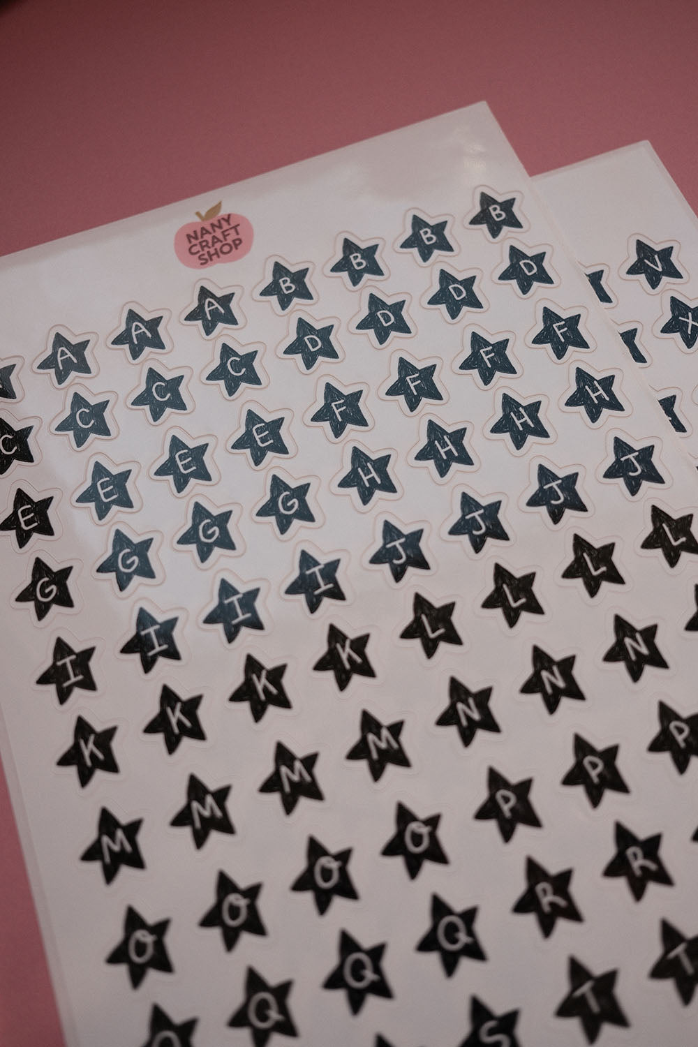 Planche de stickers alphabet étoiles ⭐️