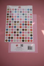 Planche sticker alphabet boutons colorés A5