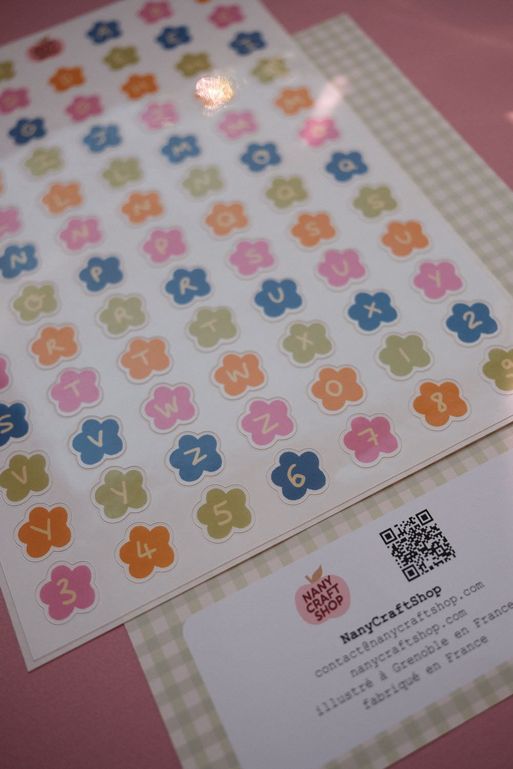 Planche stickers alphabet fleurs A5 🌸