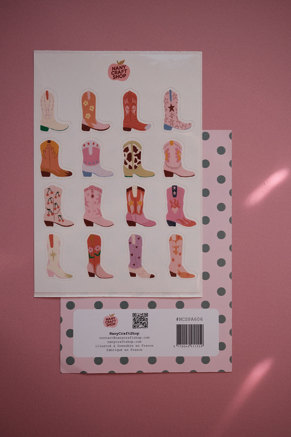Planche de stickers bottes de cowboy A6
