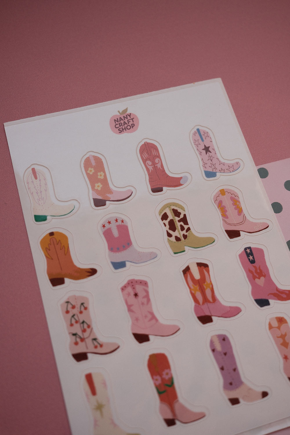 Planche de stickers bottes de cowboy A6