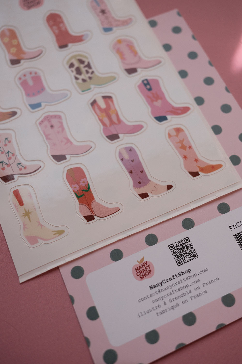 Planche de stickers bottes de cowboy A6