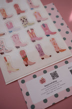 Planche de stickers bottes de cowboy A6