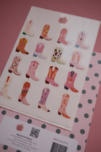 Planche de stickers bottes de cowboy A6