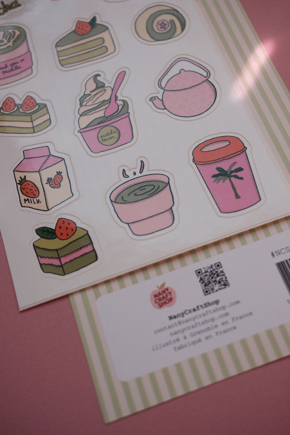 Planche stickers matcha A6 🍵