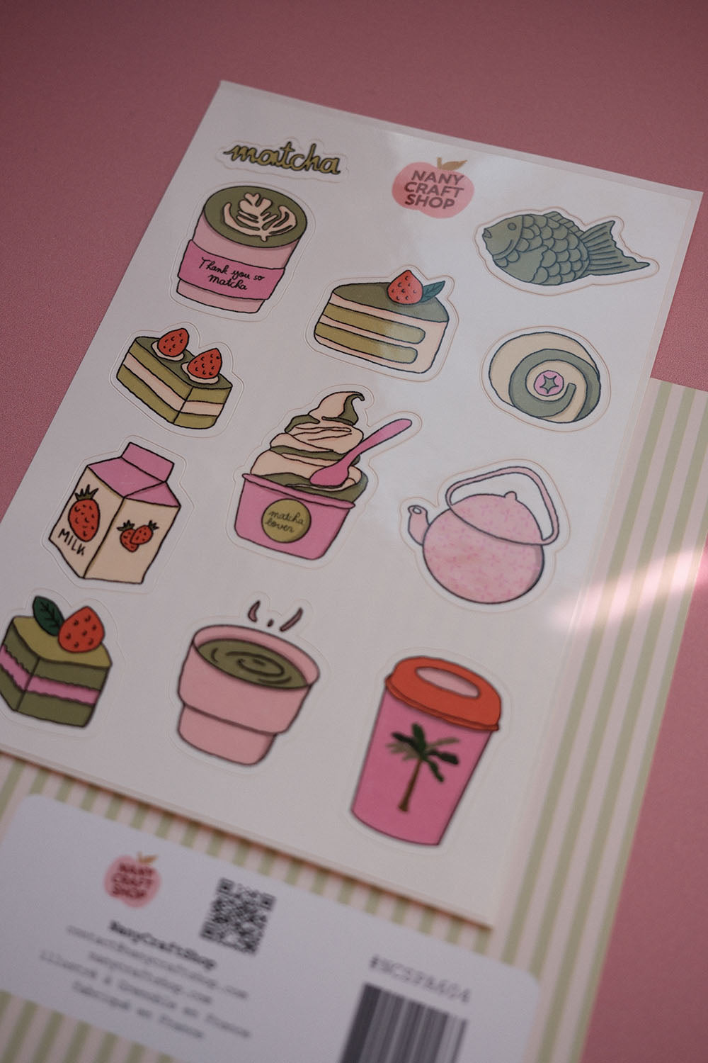 Planche stickers matcha A6 🍵