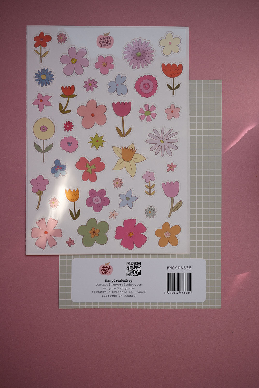 Planche stickers Fleurs Dessins A5 🌷