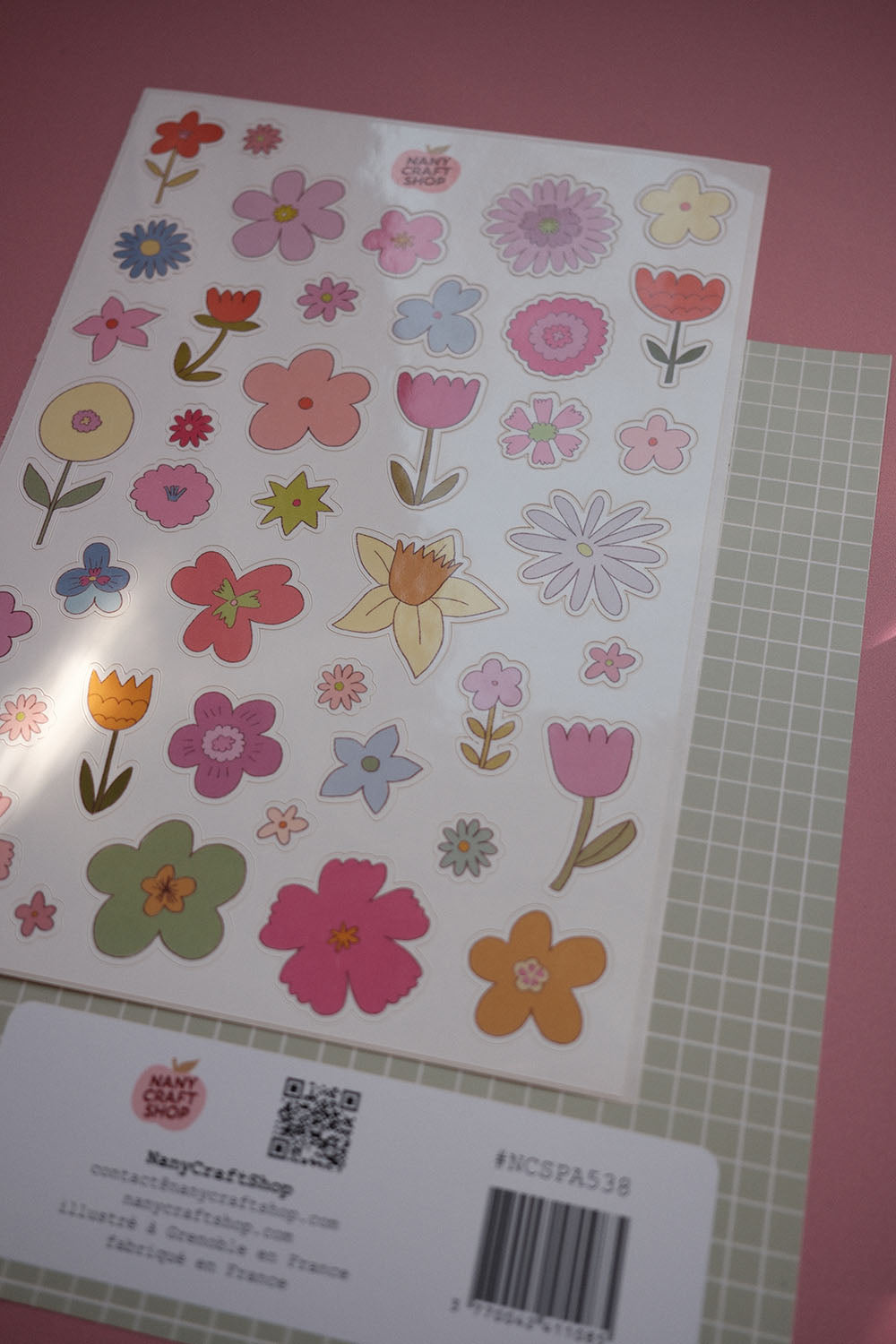 Planche stickers Fleurs Dessins A5 🌷