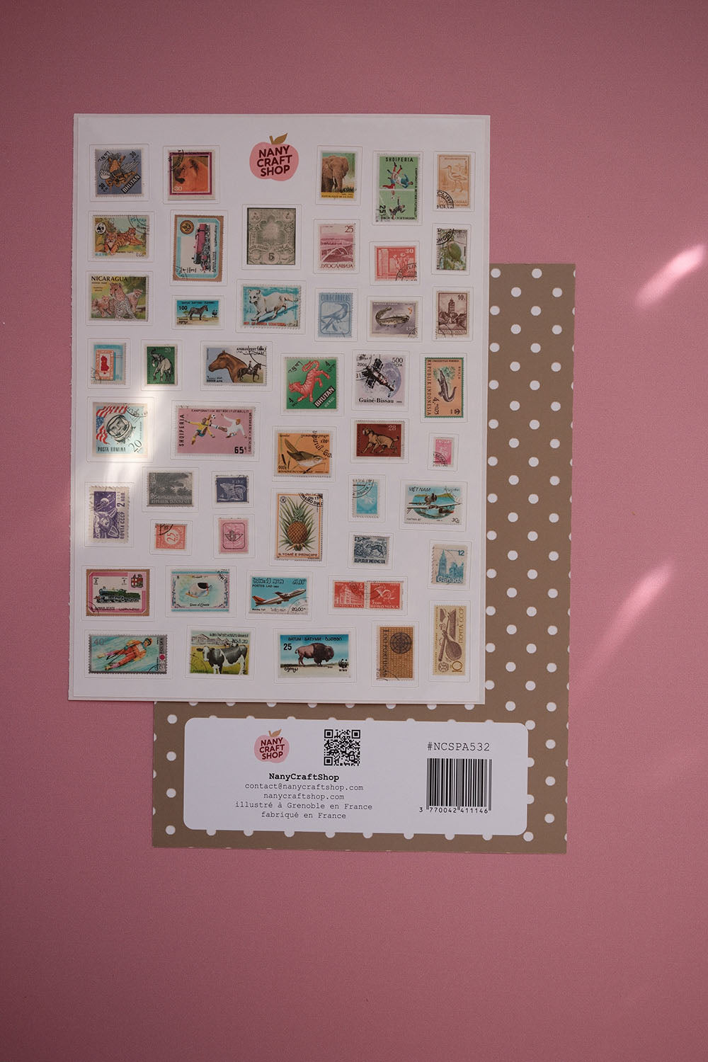 Planche stickers Timbres réalistes A5
