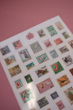 Planche stickers Timbres réalistes A5
