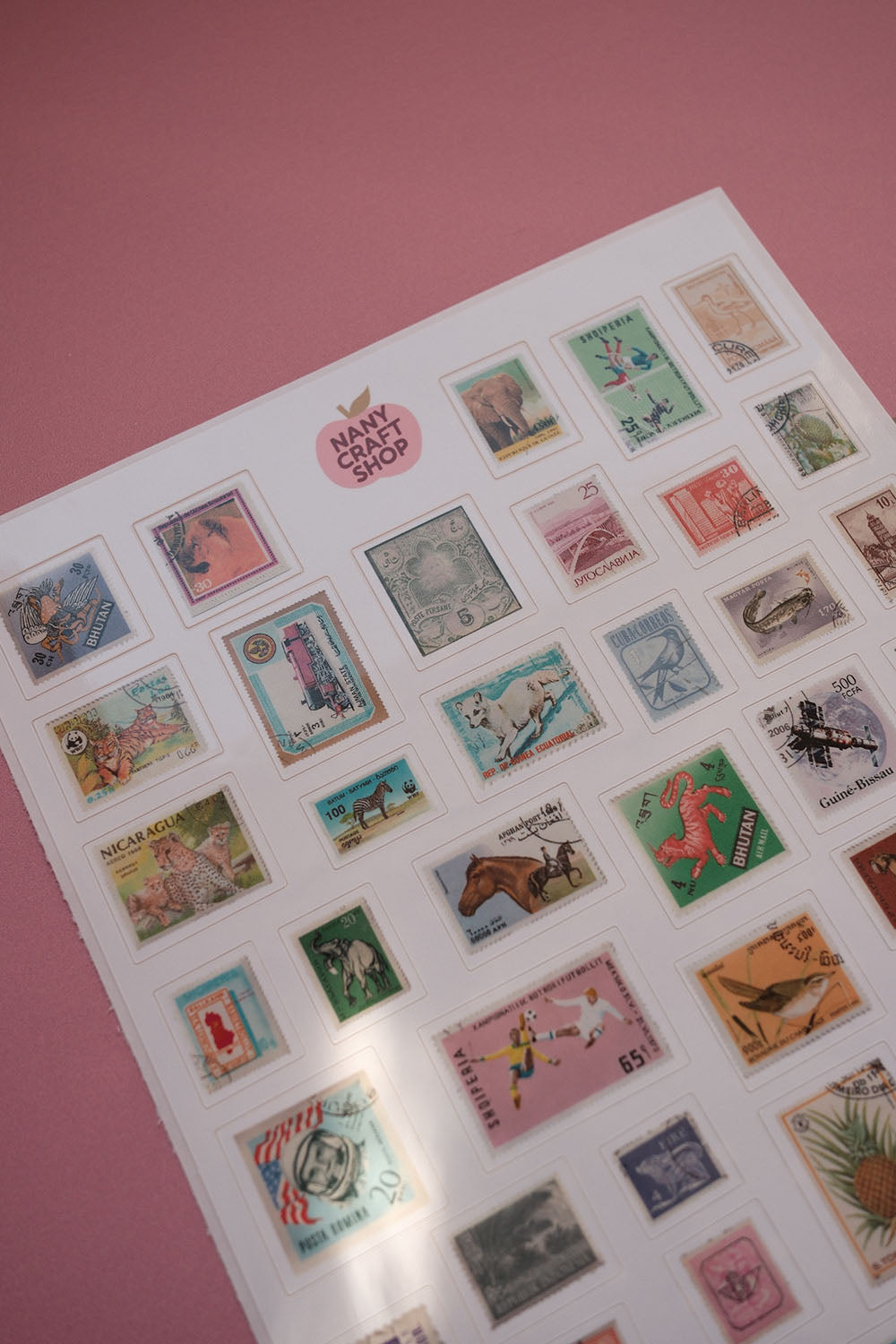 Planche stickers Timbres réalistes A5