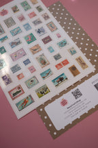 Planche stickers Timbres réalistes A5