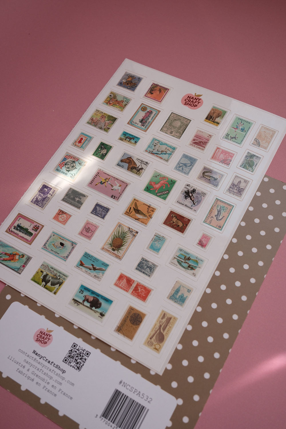 Planche stickers Timbres réalistes A5