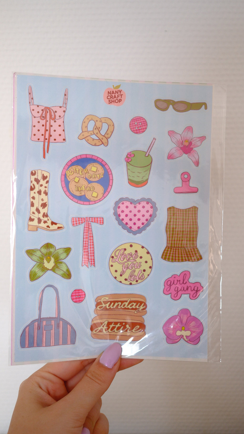 Planche stickers A5 cool girl