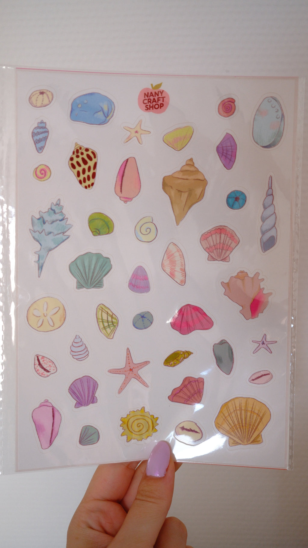 Planche stickers A5 Mini Coquillages