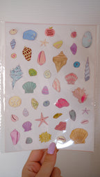 Planche stickers A5 Mini Coquillages