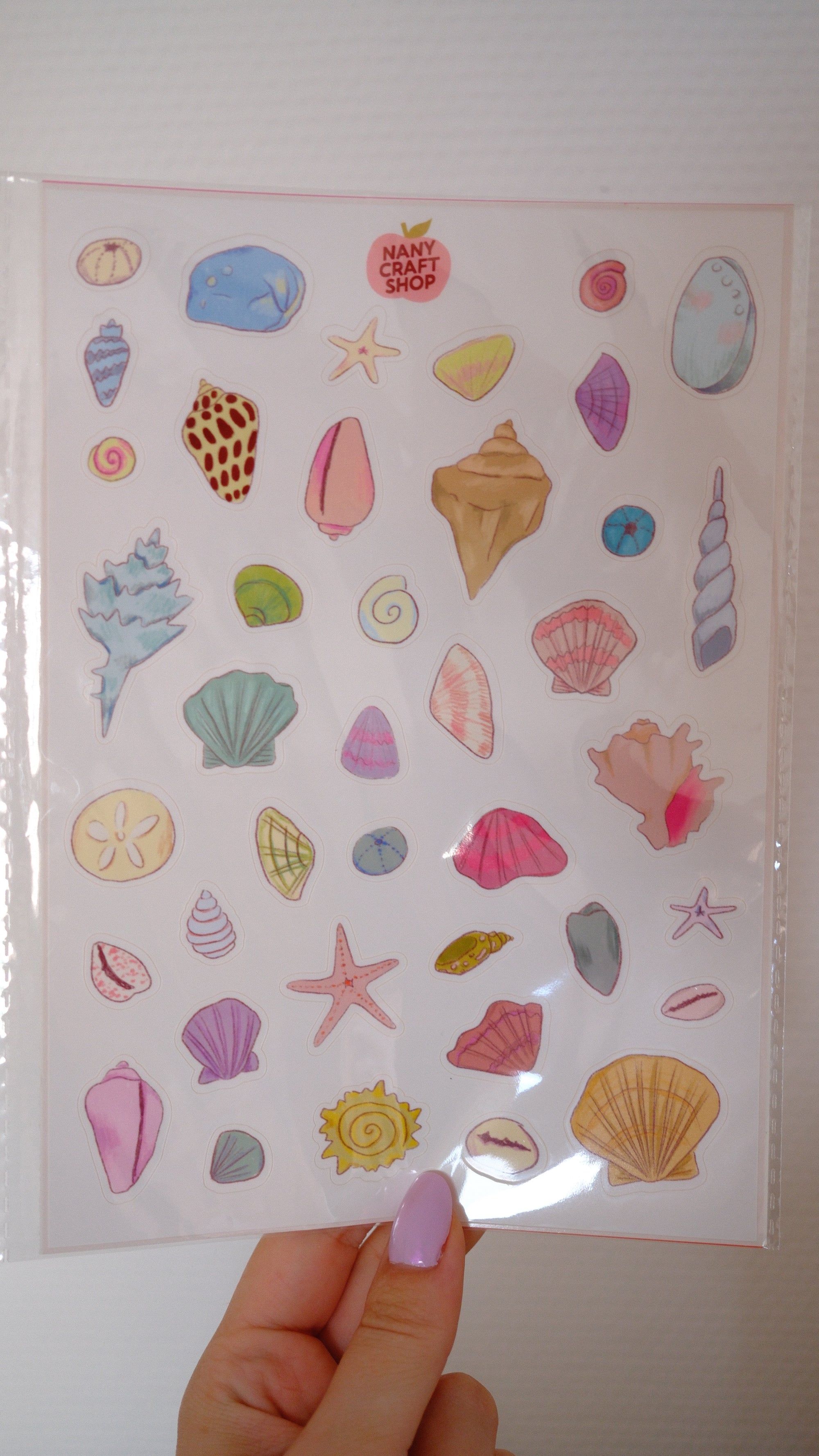 Planche stickers A5 Mini Coquillages