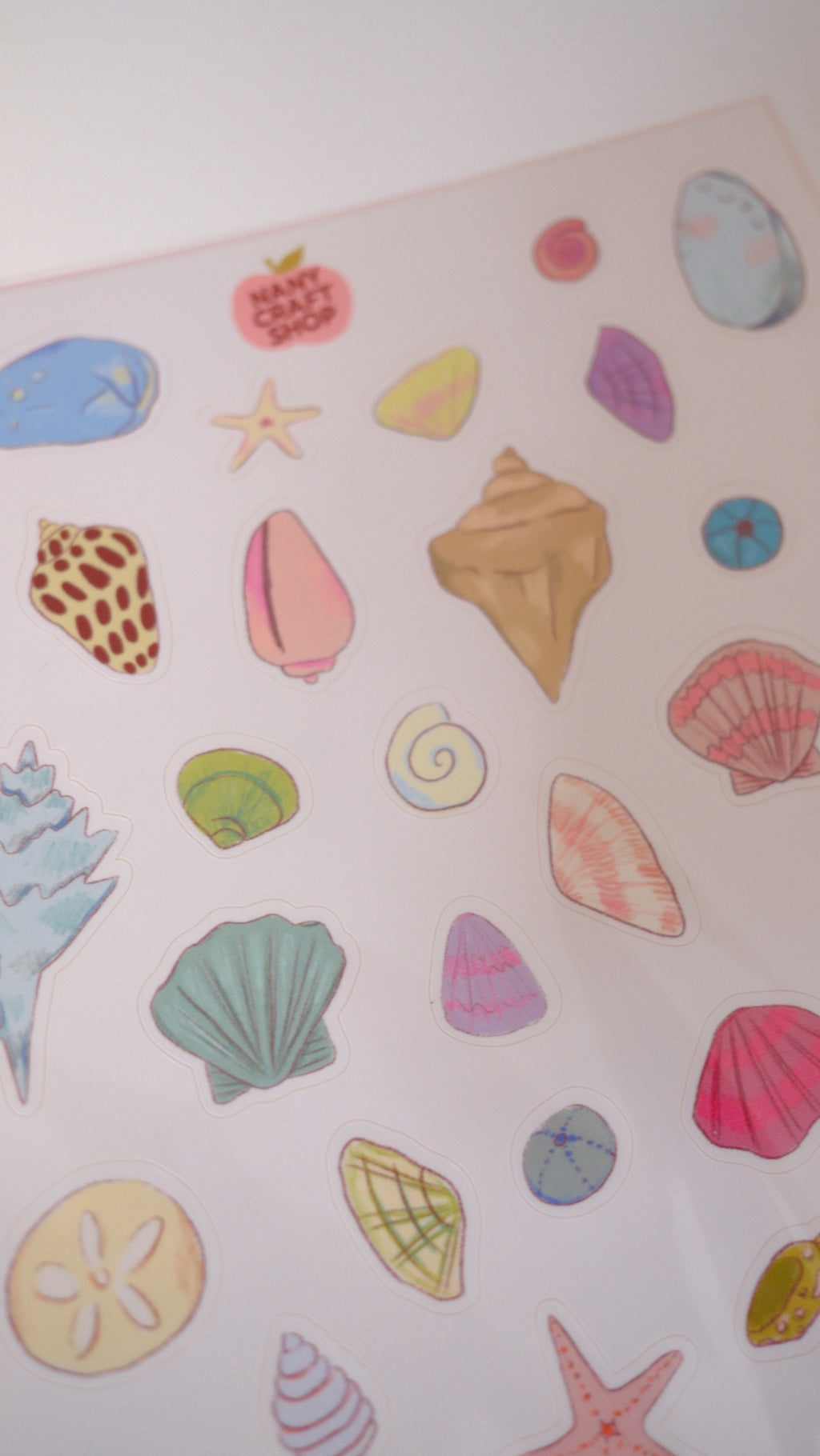 Planche stickers A5 Mini Coquillages
