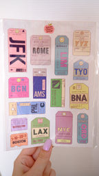 Planche stickers A5 Tickets d'avion