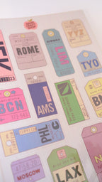 Planche stickers A5 Tickets d'avion