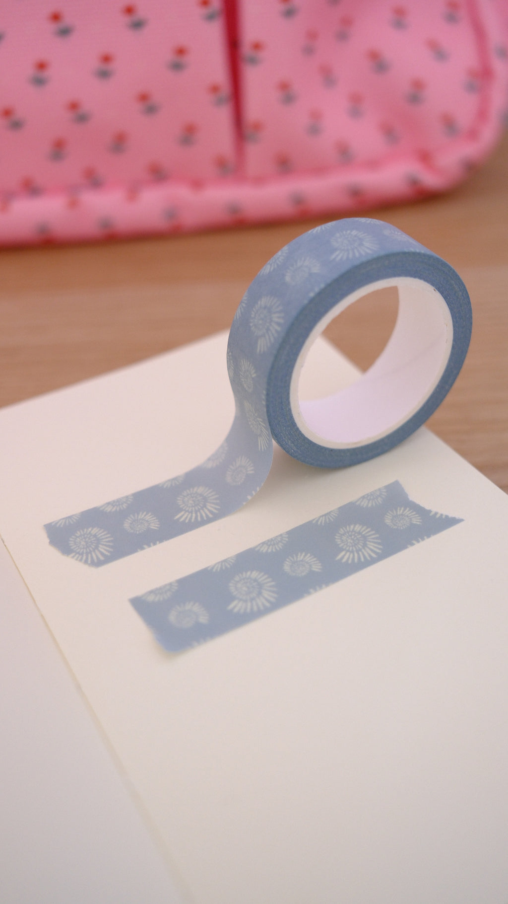 Washi Tape - motif coquillages bleu