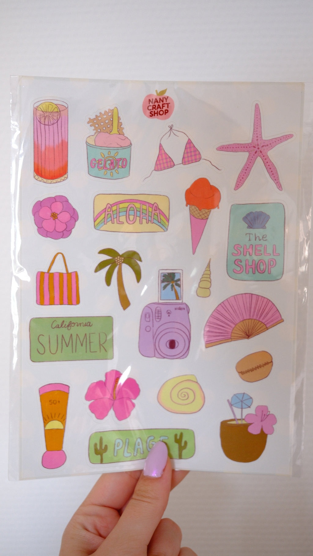 Planche stickers A5 Summer Girl