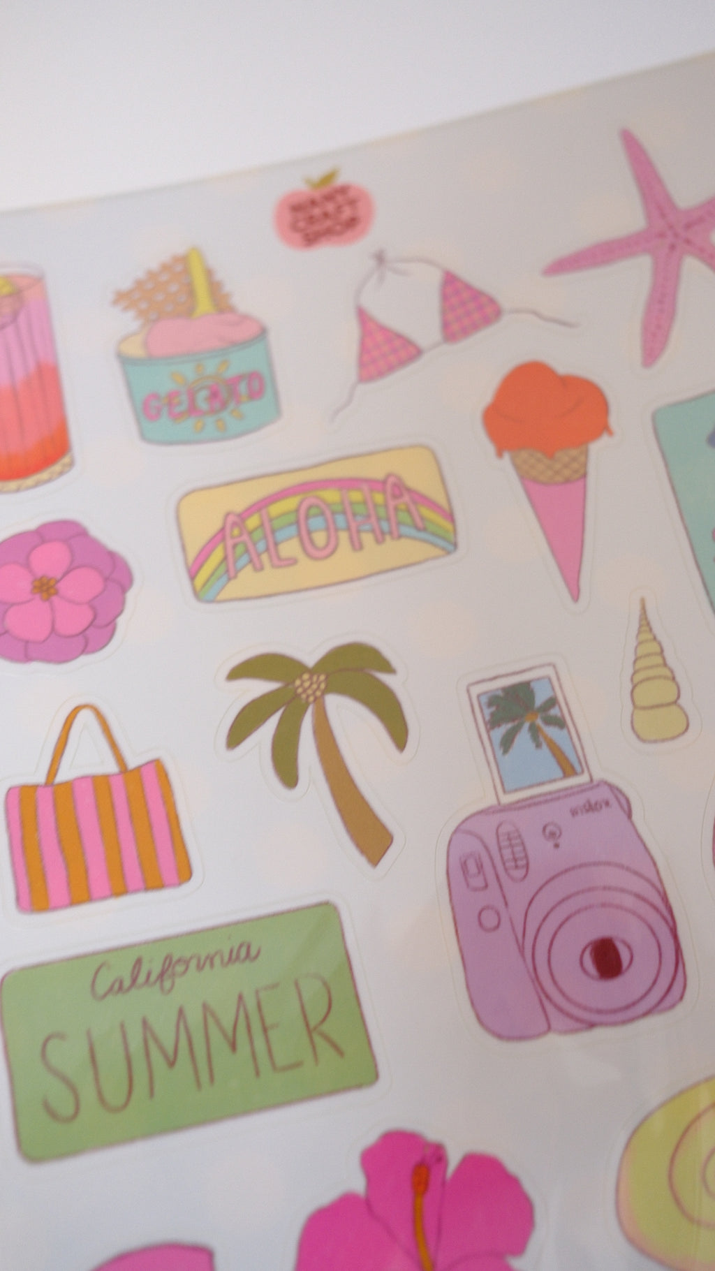 Planche stickers A5 Summer Girl