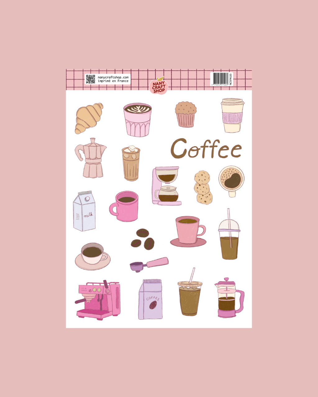 Planche stickers A5 Café