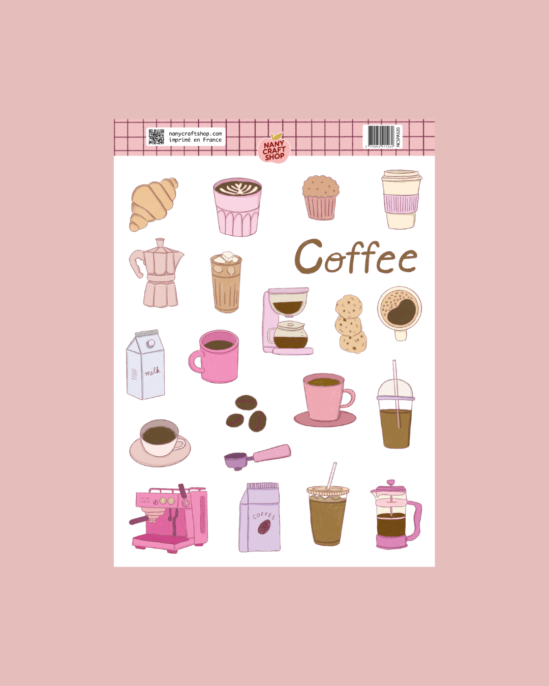 Planche stickers A5 Café
