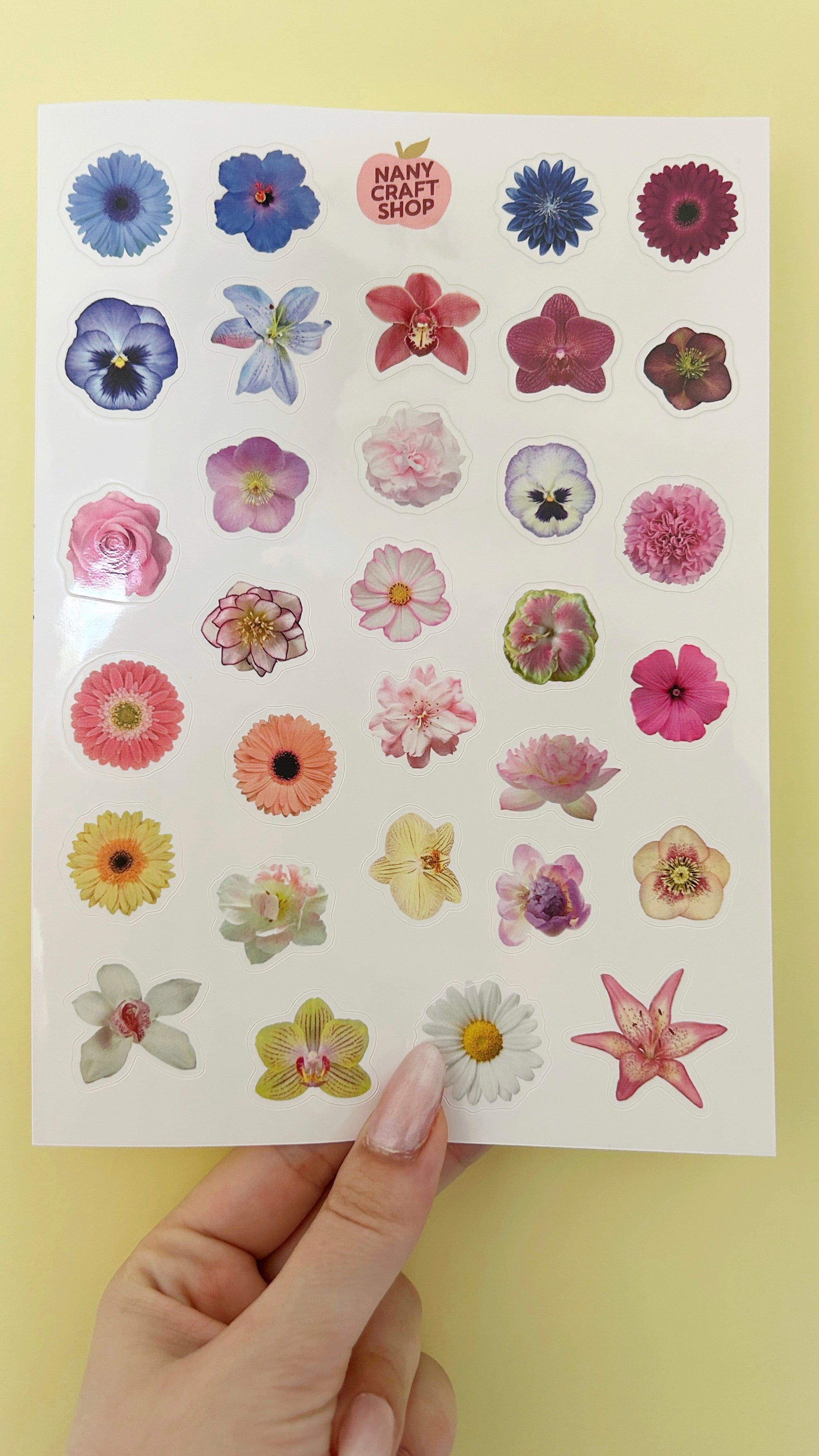 A5 flower sticker sheet