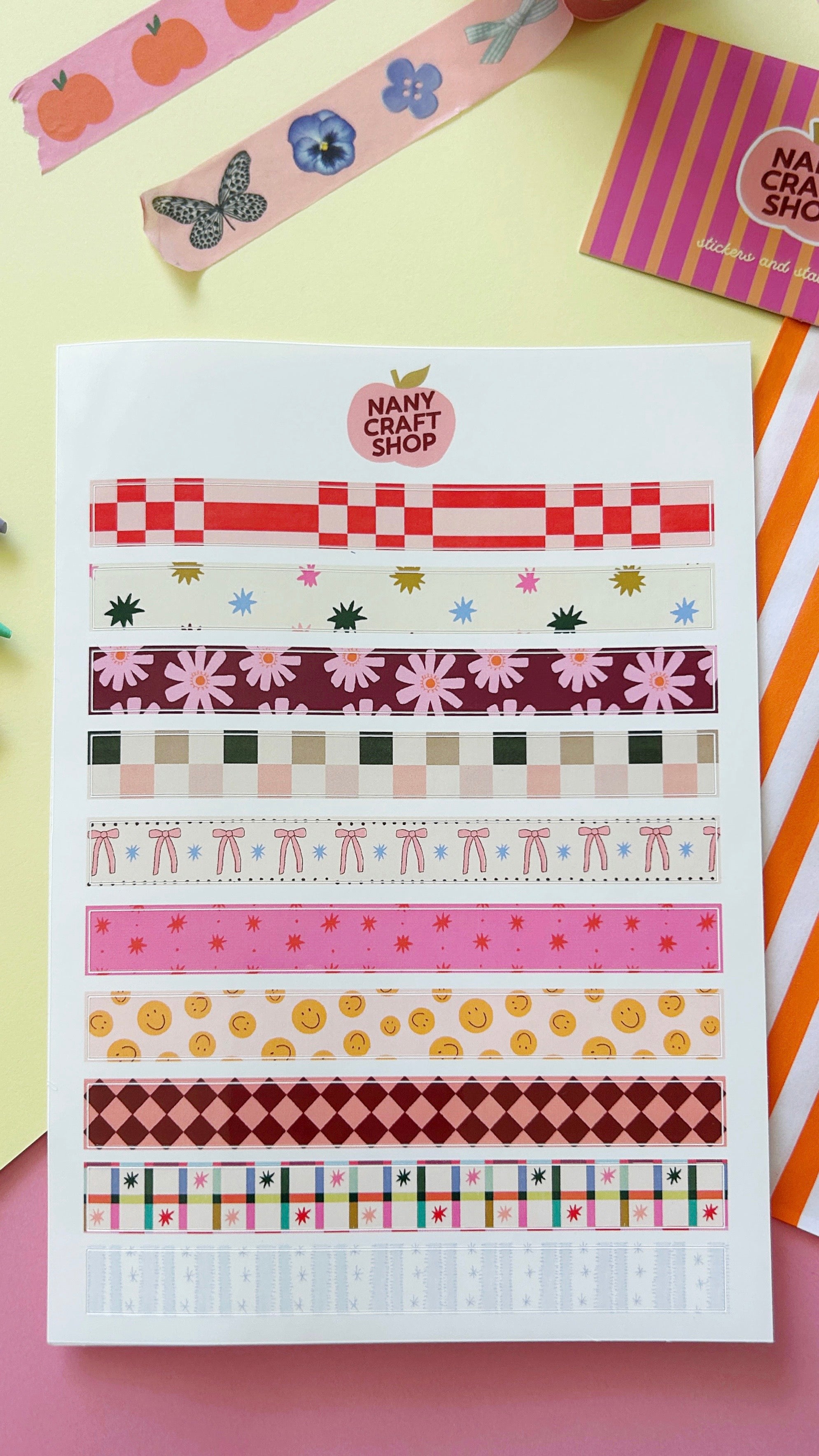 Sheet of masking tape stickers A5