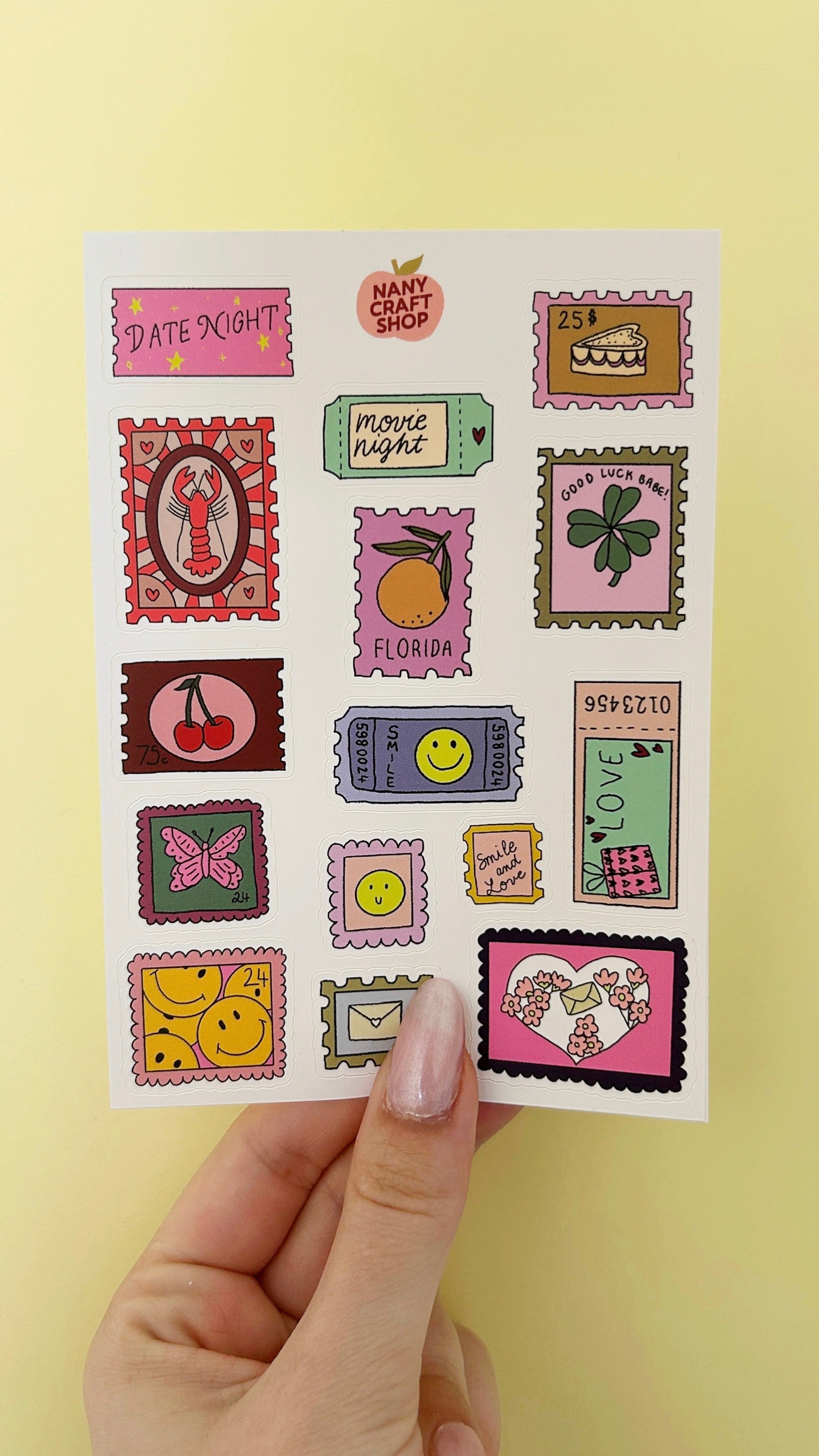 A6 stamp sticker sheet