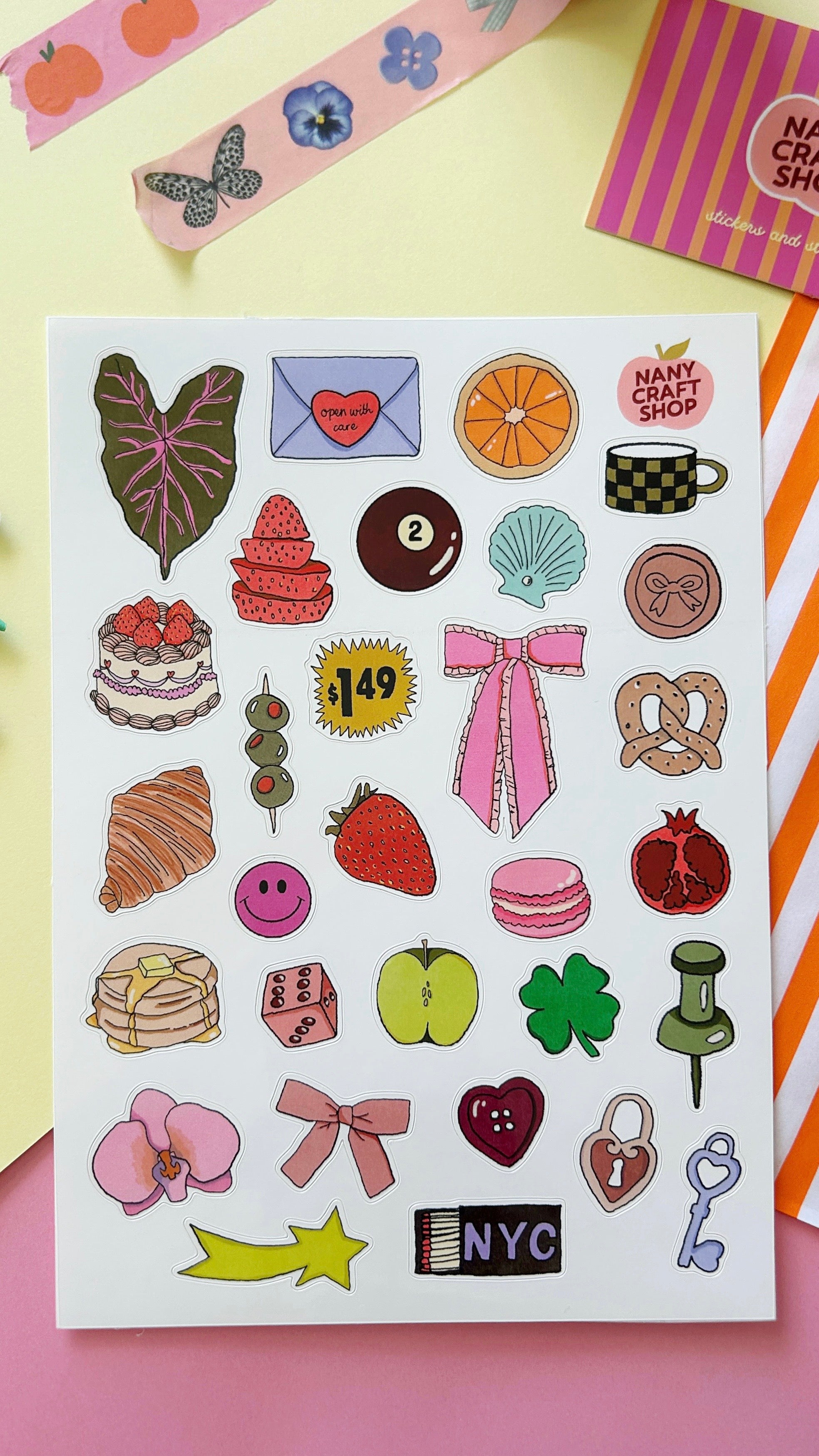 A5 mini drawing sticker sheet