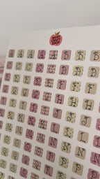 Planche sticker A5 alphabet coquette