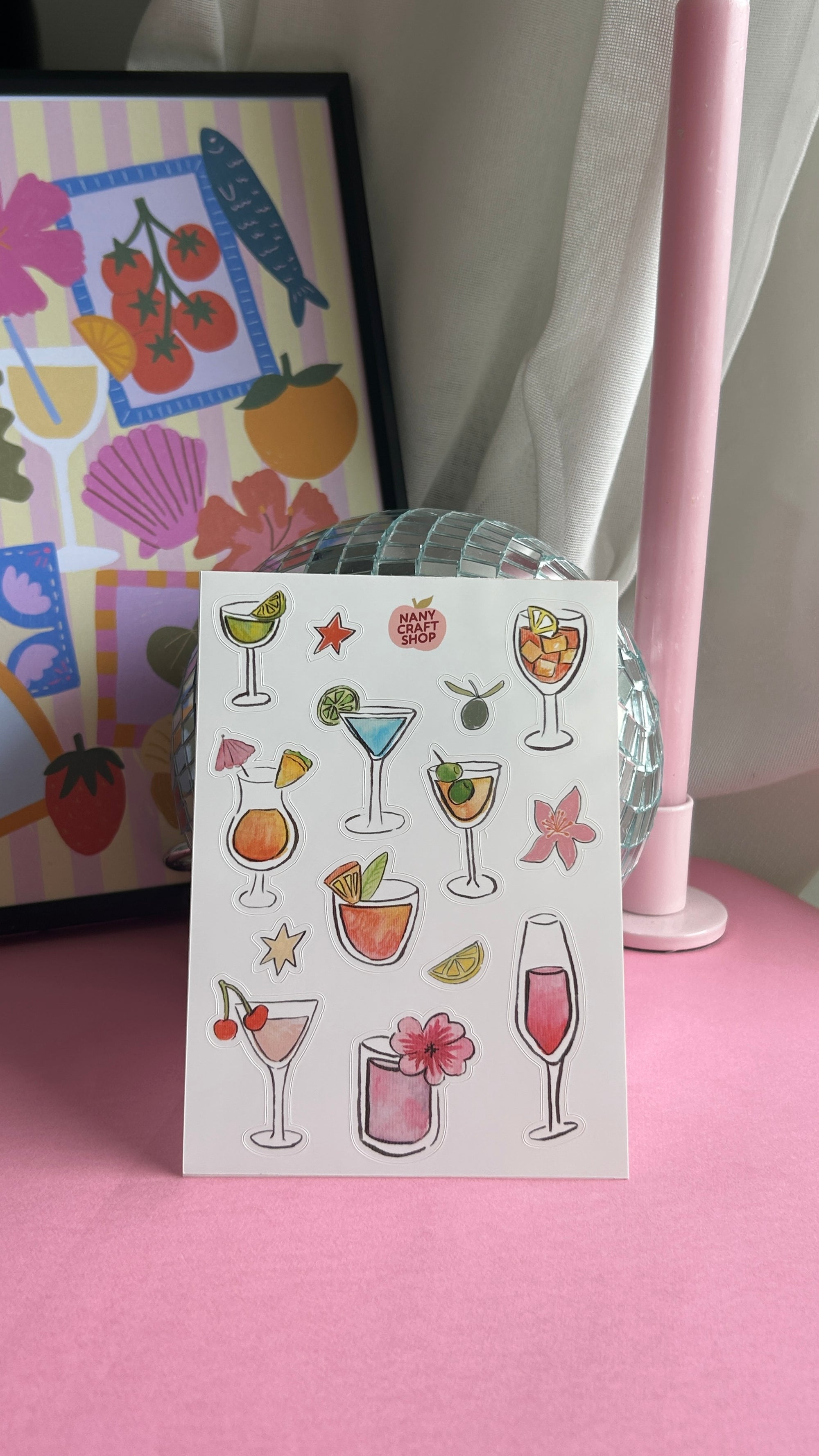 Planche stickers cocktails A6 🍸