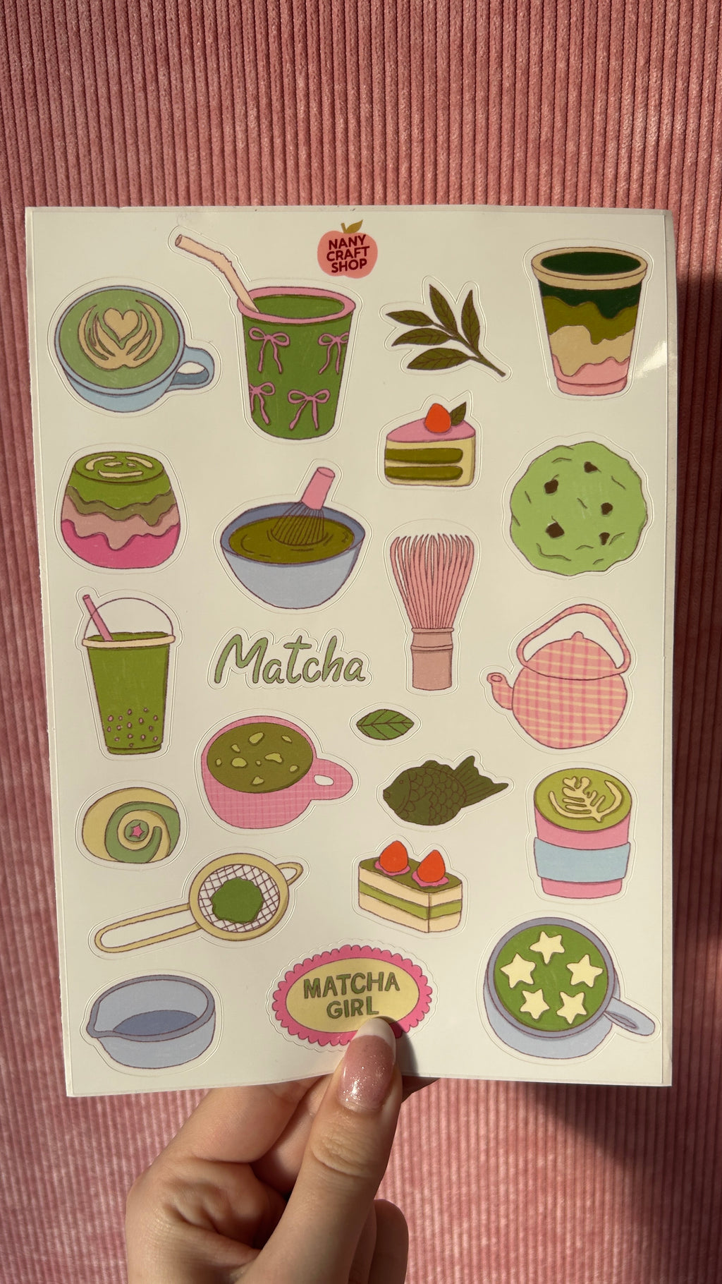Planche stickers Matcha A5