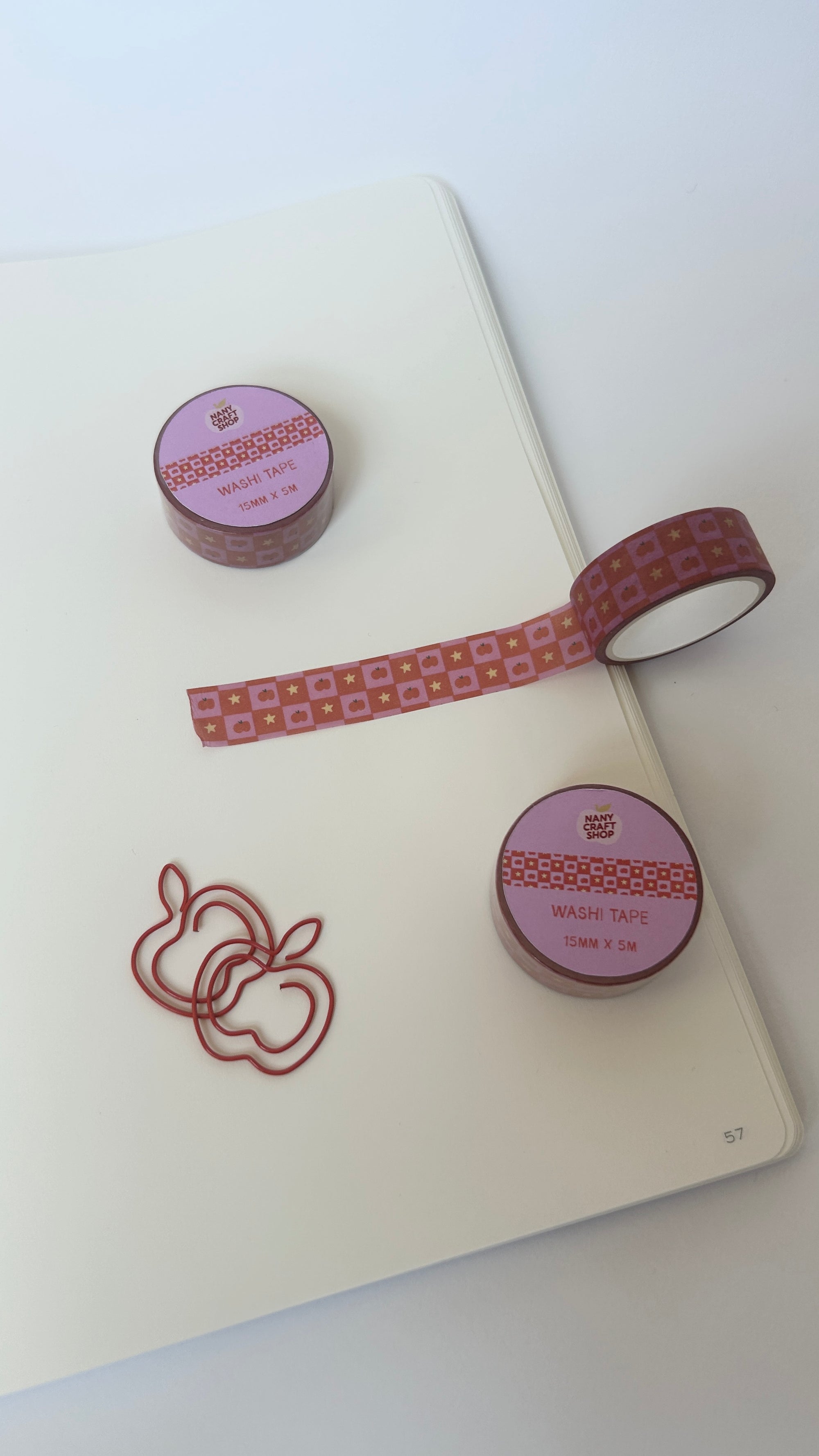 Washi Tape - pommes et étoiles
